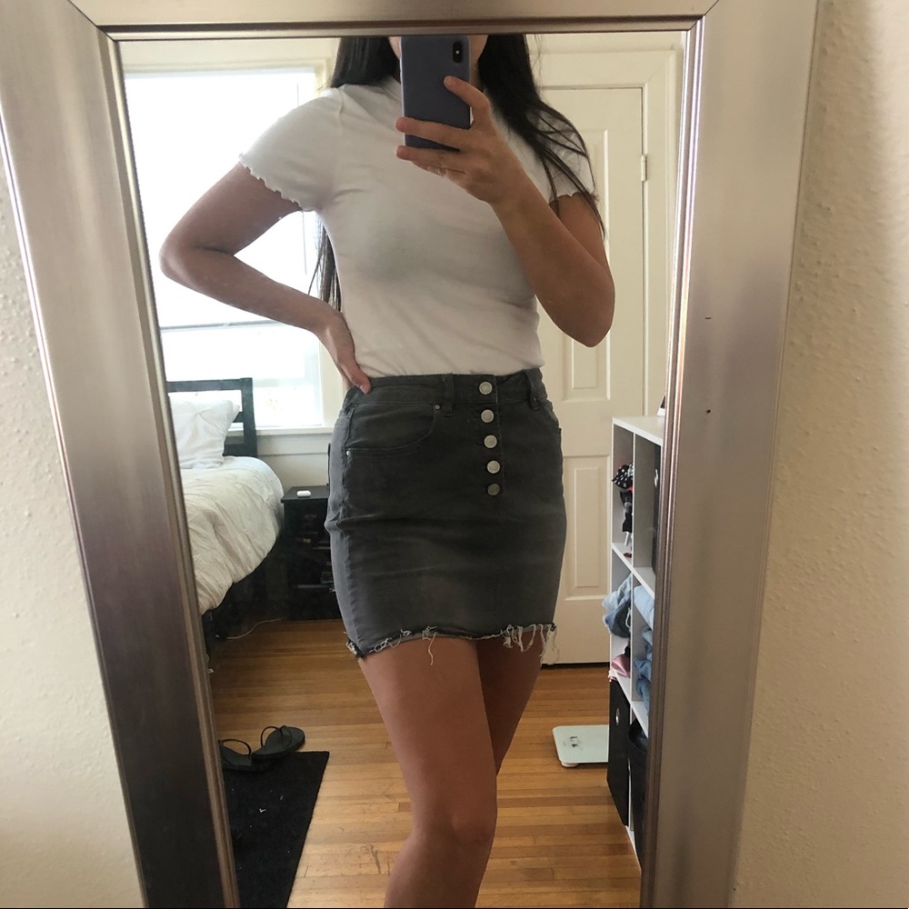 PacSun Black Button Denim Skirt- Sz 27